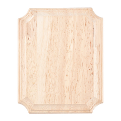 Rectangle Аппликация из натурального дерева резная накладка, неокрашенная накладка мебель украшения дома, прямоугольные, 153x122x17 мм