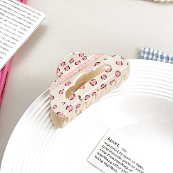 Oval Акриловые заколки-коготь в стиле тартан, овальные, 76x42 мм