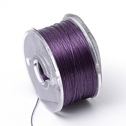 Purple Special Coated Polyester Beading Threads for Seed Beads, Purple, 0.1mm, about 50yards/roll