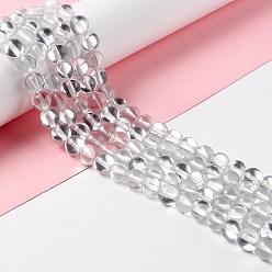 Светло-серый Синтетические лунные лучи, круглые, светло-серый, 8 мм, отверстие : 1 мм, около 48 шт / нитка, 14.57''~15.35'' (37~39 см)