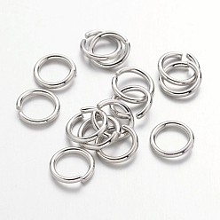 Platinum Brass Jump Rings, Open Jump Rings, Nickel Free, Platinum, 18 Gauge, 6x1mm, Inner Diameter: 4mm, about 200pc/22g/bag
