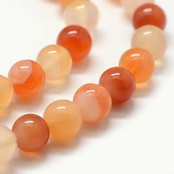 Natural Agate Natural Agate Beads Strands, Dyed & Heated, Round, 6~6.5mm, Hole: 1mm, about 63pcs/strand, 15.1 inch