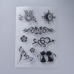 Heart Silicone Stamps, for DIY Scrapbooking, Photo Album Decorative, Cards Making, Stamp Sheets, Valentine's day Themed Pattern, 160x110x3mm