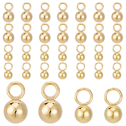 Золотой 60 шт. 2 размеры ионное покрытие (ip) 304 шармы из нержавеющей стали, круглый шар, золотые, 6~7x3~4 мм, отверстие : 2 мм, 30шт / размер