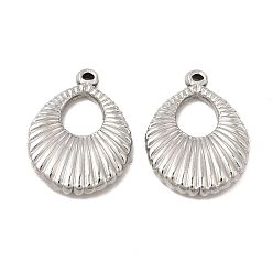 Stainless Steel Color Non-Tarnish 304 Stainless Steel Pendants, Teardorp Charm, Stainless Steel Color, 24.5x19.5x4.5mm, Hole: 1.2mm