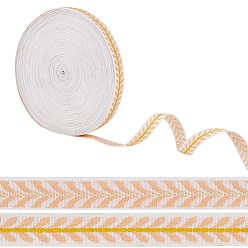 Легкий Лосось 20 ярдов вышитых лент из полиэстера в этническом стиле с листьями, жаккардовая лента, тирольская лента, аксессуары для одежды, светлый померанцевый, 1/2 дюйм (13 мм)