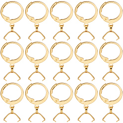 Золотой 50 шт. 304 фурнитура для сережек с застежкой-рычагом из нержавеющей стали, с поручителями, золотые, 22 мм, контактный: 0.65x0.8 мм и 0.6 мм