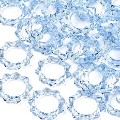 Kornblumenblau Transparente Acryl-Fingerringe, Sonne, Kornblumenblau, us Größe 8 (18.1 mm)