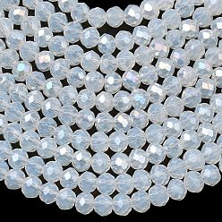 Морская Ракушка Стекло Rondelle бисер пряди, граненые, цвет морской раковины, 3.5x2.5~3 мм, отверстие : 1 мм, около 138 шт / нитка, 12.9 дюйм