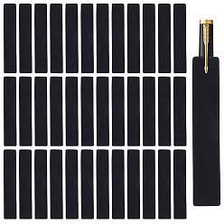 Черный 50шт. прямоугольный бархатный пенал для одной ручки, 164x30x0.5 мм