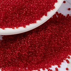 (RR140) Transparent Red Orange Миюки круглые бусины рокайль, японский бисер, 15/0, (rr 140) прозрачный красный оранжевый, 15/0, 1.5 мм, отверстия : 0.7 mm, около 250000 шт / фунт
