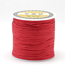 Red Nylon Thread, Chinese Knotting Cord, Red, 0.4mm, about 174.98 Yards(160m)/Roll