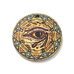 Eye of Ra Не тускнеющие 201 подвески из нержавеющей стали, плоско-круглые, цвет нержавеющей стали, глаз ра шаблон, 25x1 мм, отверстие : 1.8 мм