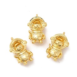 Настоящее золото 18K Стойки обшивки латунные подвески, нести прелести, долговечный, без свинца и без кадмия, реальный 18 k позолоченный, 26.5x16x12 мм, отверстие : 4x3 мм