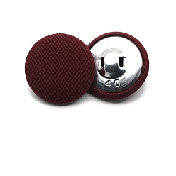 Коричневый 1-кнопки металлические тканевые, плоско-круглые, коричневые, 20 мм