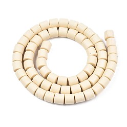 Wheat Handmade Polymer Clay Beads Strands, for DIY Jewelry Crafts Supplies, Flat Round, Wheat, 6.5x6mm, Hole: 1.2mm, about 61pcs/strand, 15.75 inch(40cm)