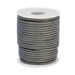 Темно-Серый Нейлоновые нити, Миланские шнуры / витые шнуры, темно-серый, 3 мм, около 21.87 ярдов (20 м) / рулон