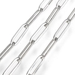 Stainless Steel Color 304 Stainless Steel Paperclip Chains, Soldered, with Spool, Stainless Steel Color, 10x3x0.5mm, about 16.4 Feet(5m)/roll