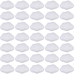 Белый 50 непрозрачные акриловые бусины, облако, белые, 17x26.5x13 мм, отверстие : 2.2 мм