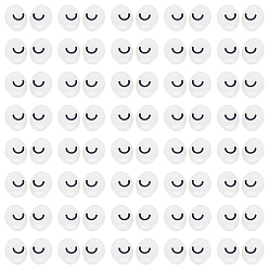 Черный 100шт. кукольные глаза из смолы, мягкая игрушка глаз, для поделок куклы игрушки кукольные плюшевые животные изготовление, овальные, чёрные, 16.5x12.5x1.5 мм