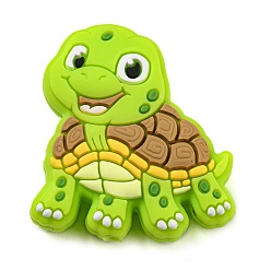 Tortoise Силиконовые бусины, черепаха, черепаха, 29x26x9 мм, отверстие : 2.5 мм