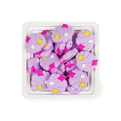 Лиловый Силиконовые бусины из ракушки, изготовление ожерелий diy, сирень, 25x29 мм