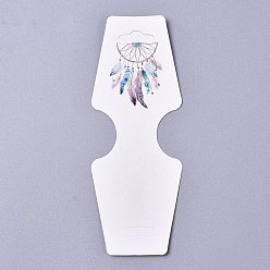 Colorful Cardboard Fold Over Paper Display Hanging Cards, Used For Necklace, Earrings and Pendants Accessory Display, Colorful, 120x45x0.4mm, Hole: 2mm and 6.5x18mm