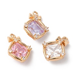 (52) Непрозрачная лаванда Подвески из латуни, со стеклом, ромб, золотые, разноцветные, 18x13x6 мм, отверстие : 1.4 мм