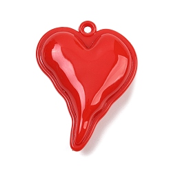 Красный Непрозрачной акриловые большие подвески, сердце, красные, 54x42x15.5 мм, отверстие : 3 мм