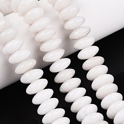 Белый Нефрит Бусины из натурального белого нефрита, рондель, 11.5~12x5~5.5 мм, отверстие : 0.6~1 мм, около 59~60 шт / нитка, 12.99~13.58'' (33~34.5 см)