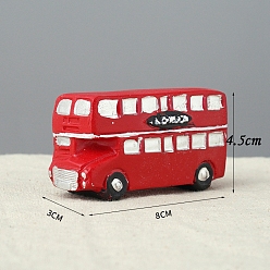 Bus Миниатюрные украшения из смолы, аксессуары для домашнего кукольного домика с микро-ландшафтом, притворяясь опорными украшениями, автобус, 80x30x45 мм