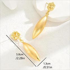 Horse Eye Zinc Alloy Stud Earrings for Women, Brass Dangle Earrings, Golden, Horse Eye, 58x13mm