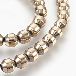 (252) Цвет внутри: морской / фиолетовый на подкладке Гальваническая немагнитная синтетическая гематитовая нить, круглые, граненые, античная бронза покрытие, 6x6 мм, отверстие : 0.7 мм, около 67 шт / нитка, 15.7 дюйм (40 см)