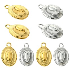 (52) Непрозрачная лаванда 10 шт. 2 цвета 304 подвески из нержавеющей стали, шляпные прелести, разноцветные, 17x11x5 мм, отверстие : 2 мм, 5 шт / цвет