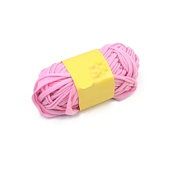 Perle rosa Polyester-Stoffgarn, zum Handstricken mit dickem Faden, Garn häkeln, Perle rosa, 2.2 mm, ca. 38.28 Yards (35 m)/Knüll