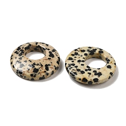 Dalmatian Jasper Natural Dalmatian Jasper Pendants, Donut/Pi Disc Charms, 27.5~28x4.5~5.5mm