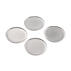 Нержавеющая Сталь Цвет Не тускнеет 316 хирургические подносы из нержавеющей стали, зазубренные края рамки, плоско-круглые, цвет нержавеющей стали, 31x2 мм