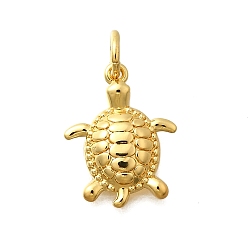 Настоящее золото 18K Латунные подвески, черепаховые чары, с целью перехода в кольце, без свинца и без кадмия, стойки покрытие, долговечный, реальный 18 k позолоченный, 15x11.5x3 мм, отверстие : 3.3 мм