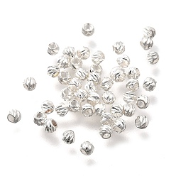 Посеребрённый Латунные бусины, долговечный, спираль круглый, без никеля , 925 серебро покрытием, 2.5x2 мм, отверстие : 1 мм