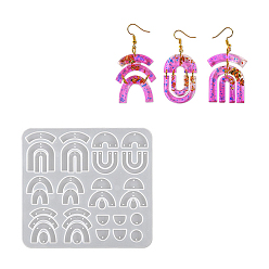 Arch DIY силиконовые формы кулон, формы для литья смолы, для уф-смолы, изготовление ювелирных изделий из эпоксидной смолы, арка, 143x131x5 мм, отверстие : 1 мм, внутренний диаметр: 12~39x12~28 мм