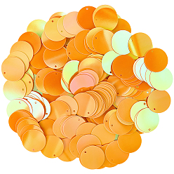 Темно-Оранжевый Подвески из пвх с пайетками, пустой плоский круглый, темно-оранжевый, 19x0.3 мм, отверстие : 1.5 мм, Около 3460 шт / 450 г