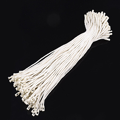 Beige Cotton Cord with Seal Tag, Plastic Hang Tag Fasteners, Beige, 205x2mm, Seal Tag: 15x3.5mm and 11x5x4mm, about 1000pcs/bag