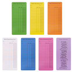 (52) Непрозрачная лаванда 2025 закладка списка чтения, трекер книг, прямоугольные, разноцветные, 170x75x0.3 мм, 7 шт / комплект