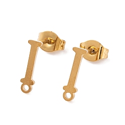 Letter I Ионное покрытие (ip) 304 серьги-гвоздики из нержавеющей стали, для женщин, Буква "i", 11.5x3 мм, отверстие : 1 мм, штифты : 0.7 мм