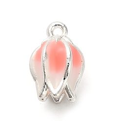 Цветок Подвески из эмали и сплава, платина, цветок, 13.5x9.5x8.5 мм, отверстие : 1.4 мм