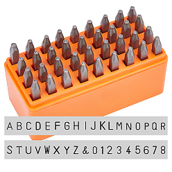 Платина Стальные марки, включая букву a ~ z и цифру, платина, 61x6x6 мм