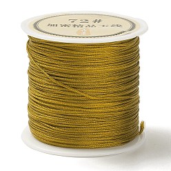 Dark Goldenrod 50 Yards Nylon Chinese Knot Cord, Nylon Jewelry Cord for Jewelry Making, Dark Goldenrod, 0.8mm