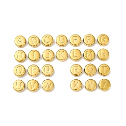 Золотой 304 из нержавеющей стали бусы, плоские круглые с письмом ~ г, ионное покрытие (ip), золотые, 7x3.5 мм, отверстие : 1.6 мм