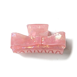 Salmon PVC Claw Hair Clips, Bowknot, Salmon, 77x35mm