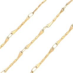 Настоящее золото 18K 304 цепи из нержавеющей стали панель ссылок, пайки, ионное покрытие (ip), с катушкой, реальный 18 k позолоченный, 13.5x1.5x0.7 мм, около 32.81 футов (10 м) / рулон